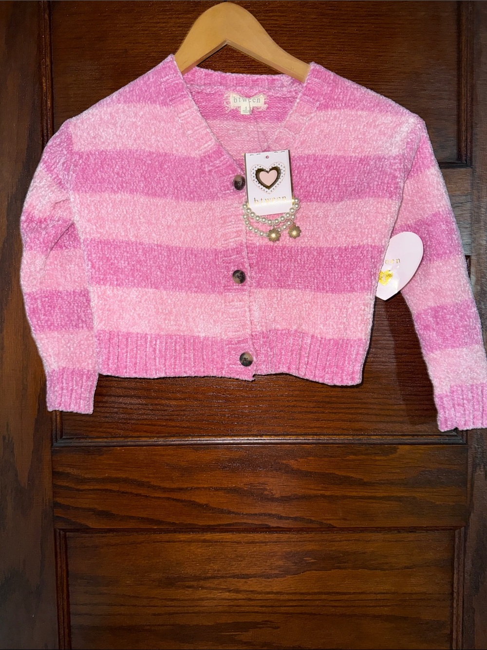 Size 5 Btween Striped Cardigan with Bracelets
